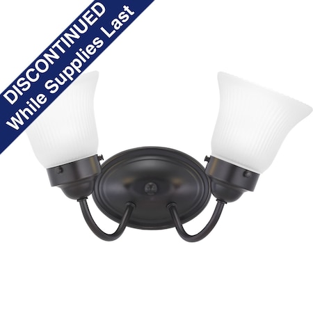 Progress Lighting Fluted Glass Collection Two-Light Bath & Vanity P3288-20ET